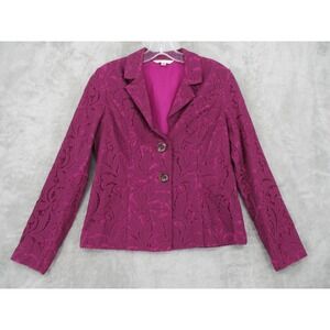 Cabi Blazer 2 Lace Office Romantic Coquette Lightweight Jacket Career Purple